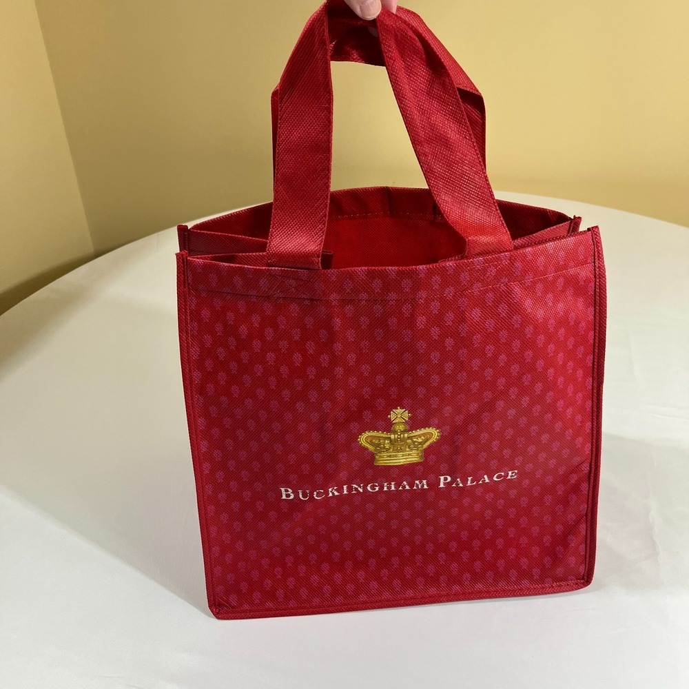 Buckingham Palace Royal Collection Red Tote Bag Reusable Shopping Souvenir Crown